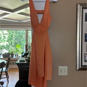 Orange dress without back cutoff out